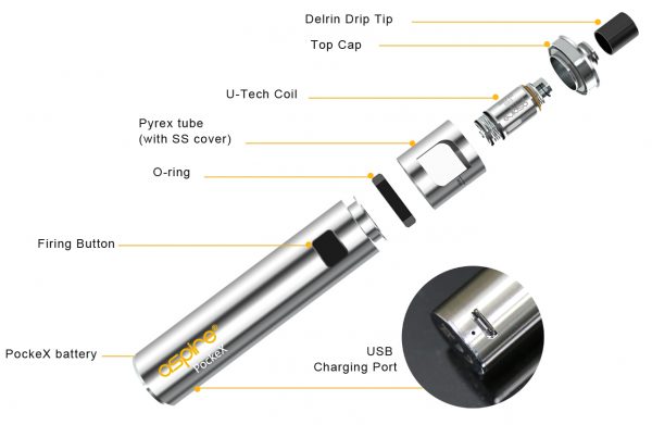 E-cigarette Aspire Pockex starter kit