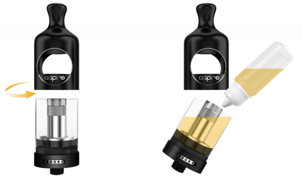 e-cigarette Aspire Zelos kit vape device refilling