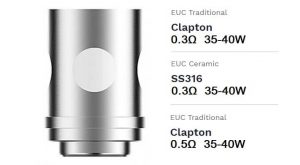 Vaporesso EUC Coils wattage guide