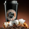 Salted Caramel Macchiato Vape Juice Barista Brew Poster with Coffee and Cup
