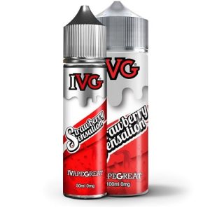 IVG Strawberry Sensation 60ml and 120ml vape juice bottles