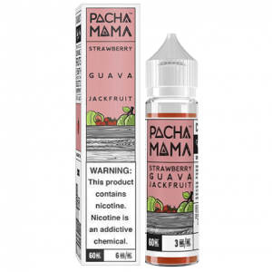 60ml e-liquid bottle of Pacha Mama Strawberry Guava Jackfruit