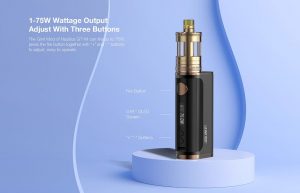 Wattage settings and buttons of Aspire Glint