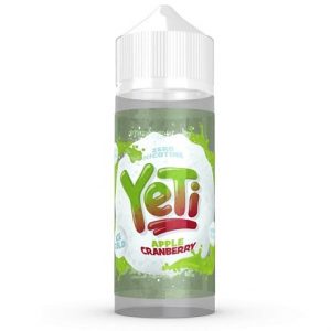 Apple Cranberry 120ml e-liquid bottle by Yeti with ice and fruits