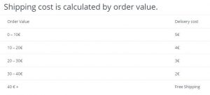 Shipping cost when buying vape online