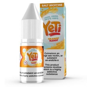 Yeti Orange Mango 10ml nicotine salt e-liquid bottle with ice