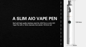 JEM Vapour Pen kit dimensions