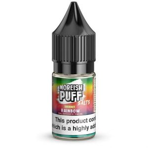 Moreish Puff Rainbow Sherbet 10ml nic salt bottle