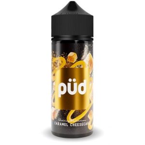 PUD Caramel Cheesecake 120ml e-liquid bottle