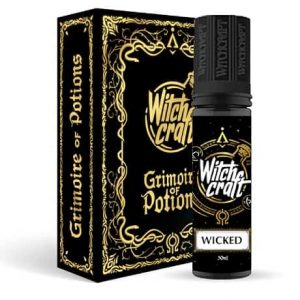 Witchcraft Wicked 60ml e-liquid bottle in the magic book