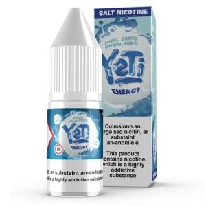 Yeti Energy 10ml nic salt e-liquid bottle with fruits and red bull can