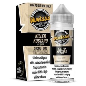 Vapetasia Killer Kustard 60ml Vape Juice bottle with custard splash and vanilla