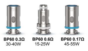 BP60 coils recommended wattage