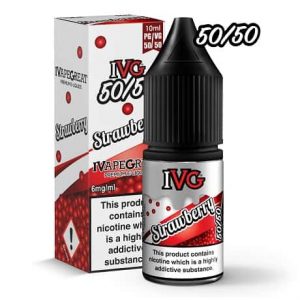Strawberry E-liquid in a 10ml bottle by IVG
