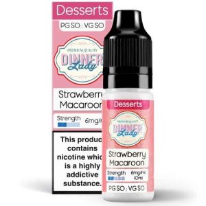 Dinner Lady Strawberry Macaroon 10ml 50/50 Eliquid Bottle