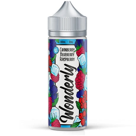 Wonderly Cranberry Blueberry Raspberry Ice Vape Juice Bottle