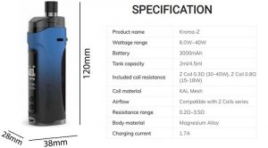 Innokin Kroma Z Specifications