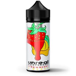 Unreal 2 Raspberry Strawberry Peach 120ml Vape Juice Bottle