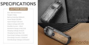 Smok Nord 5 Pod Kit System Leather Version Specifications