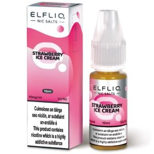 Elfliq Strawberry Ice Cream 10ml nicotine salt e-liquid bottle