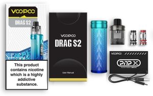 Packaging content of Voopoo Drag S2